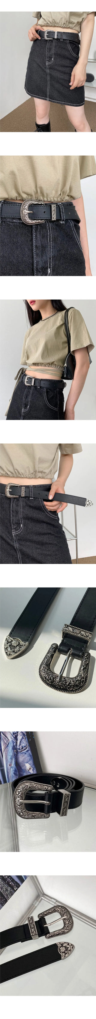 pleated vintage western belt