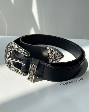pleated vintage western belt