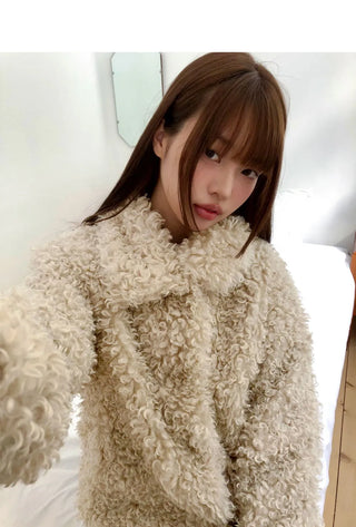 Piru Half Poodle Poggle Fur Coat Jacket