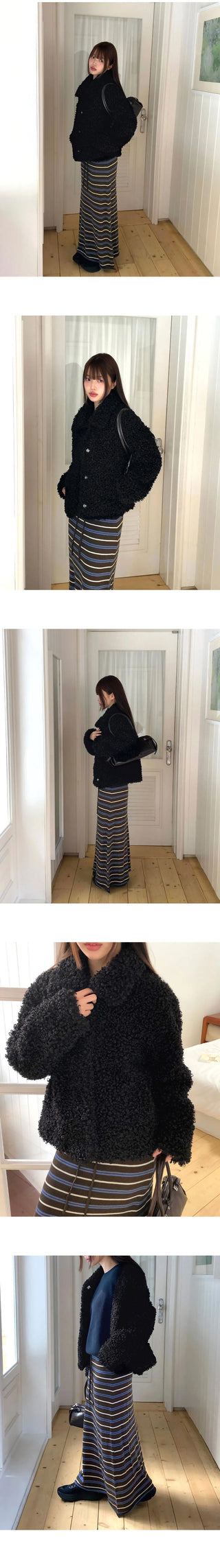 Piru Half Poodle Poggle Fur Coat Jacket