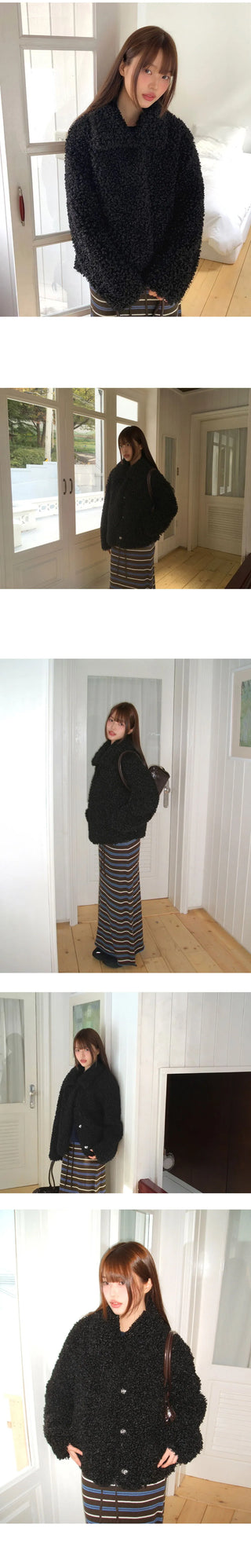 Piru Half Poodle Poggle Fur Coat Jacket