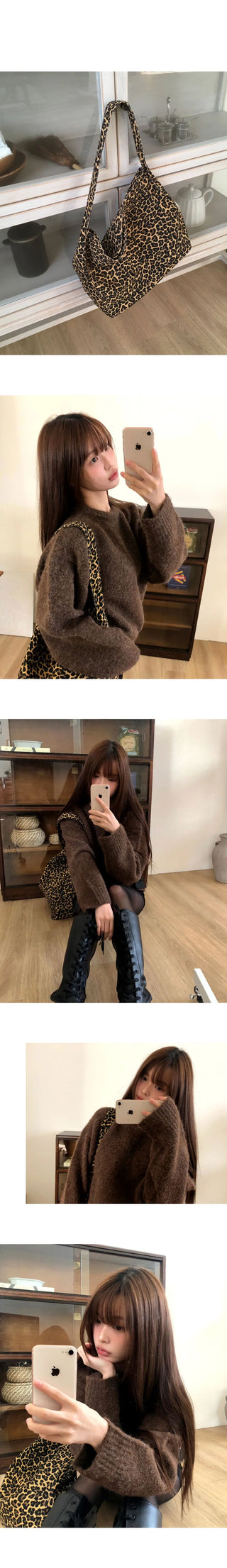 Cyril Hopi Leopard Hobo Shoulder Bag