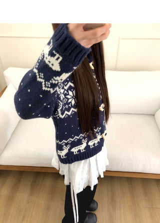 Murfu Nordic Kara Tteokbokki Loose-fit Long Sleeve Knitwear Cardigan