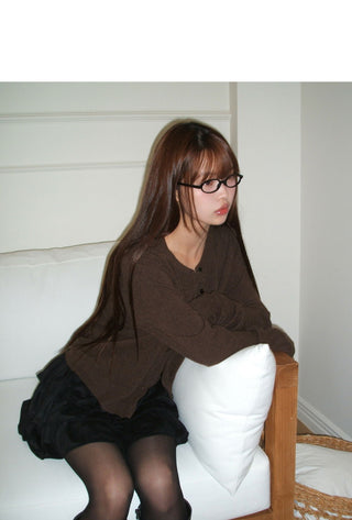 Cavill Round Button Long Sleeve Knitwear Sleeveless Cardigan Set