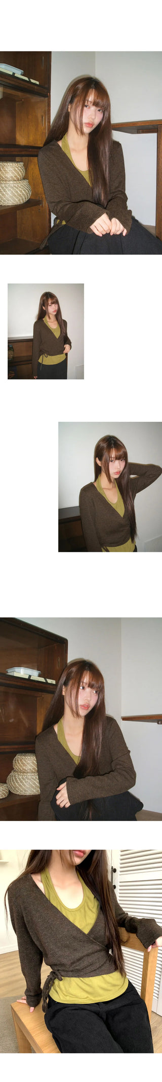 Multicolor Halter Sleeveless Strap Wrap Knitwear