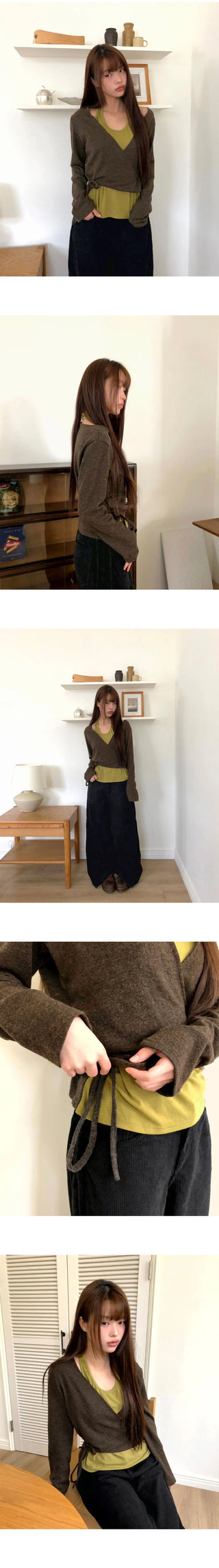 Multicolor Halter Sleeveless Strap Wrap Knitwear