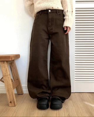 Tenor wide-fit cotton long pants
