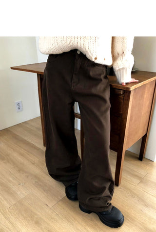 Tenor wide-fit cotton long pants