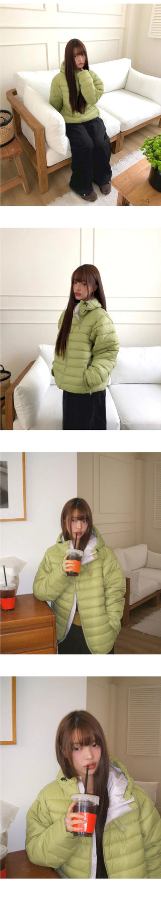 Chad Two-Way String Hooded Warmer Overfit Lightweight Padded Jacket