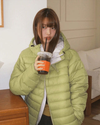 Chad Two-Way String Hooded Warmer Overfit Lightweight Padded Jacket