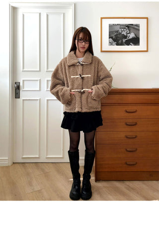 Ending Kara Pocket Tteokbokki Wool Poggle Fur Jacket