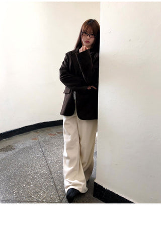 Leon two-button collar pocket Loose-fit blazer jacket