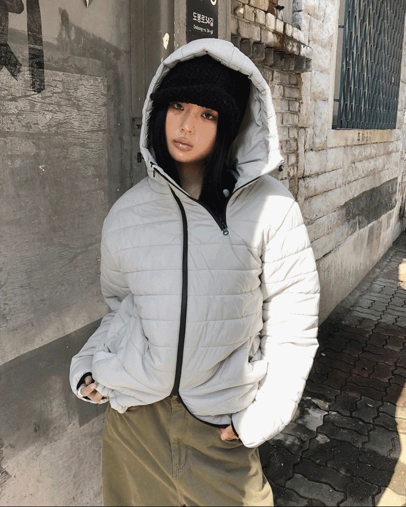 Detached String Hood Monning String Two-Way Hood Overfit Lightweight Padded Jacket – Uncut ...