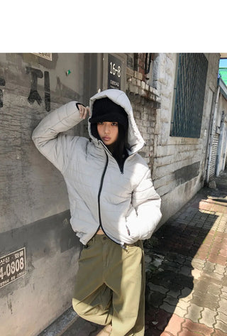 Monning String Two-Way Hood Overfit Lightweight Padded Jacket