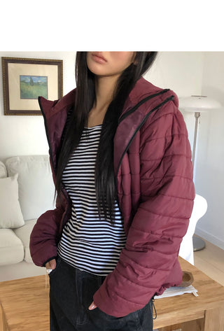 Monning String Two-Way Hood Overfit Lightweight Padded Jacket