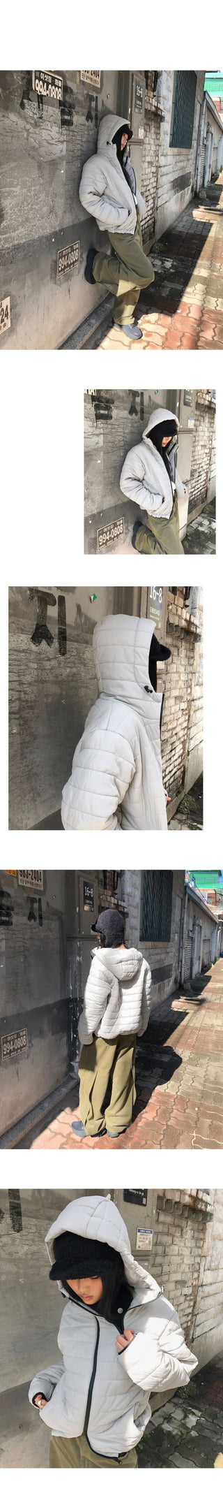 Monning String Two-Way Hood Overfit Lightweight Padded Jacket