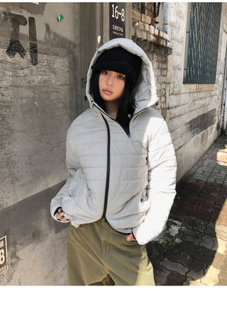 Monning String Two-Way Hood Overfit Lightweight Padded Jacket