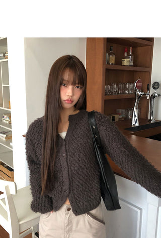 Ufit Pogle Wool Fur Long Sleeve Cardigan
