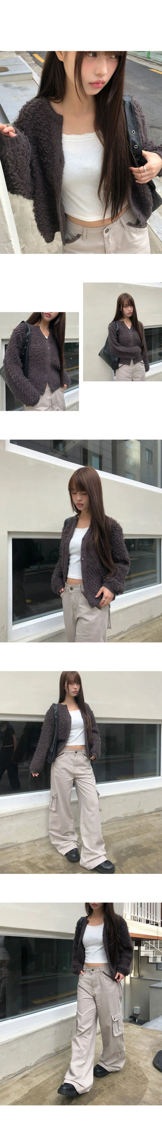 Ufit Pogle Wool Fur Long Sleeve Cardigan