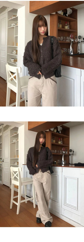Ufit Pogle Wool Fur Long Sleeve Cardigan