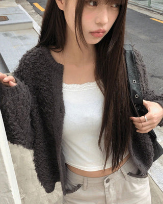 Ufit Pogle Wool Fur Long Sleeve Cardigan