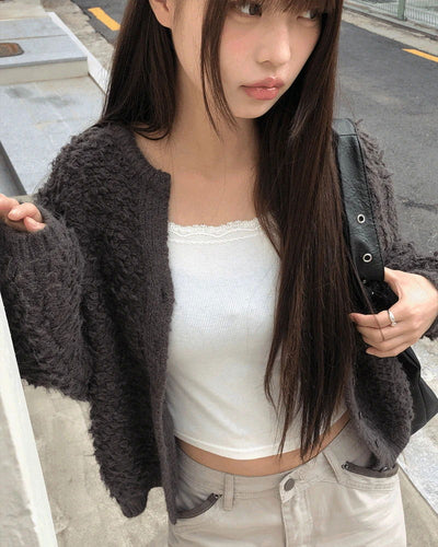Ufit Pogle Wool Fur Long Sleeve Cardigan