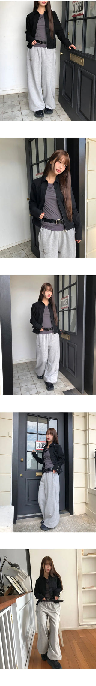 Bader eyelet Split collar Faded cotton jacket