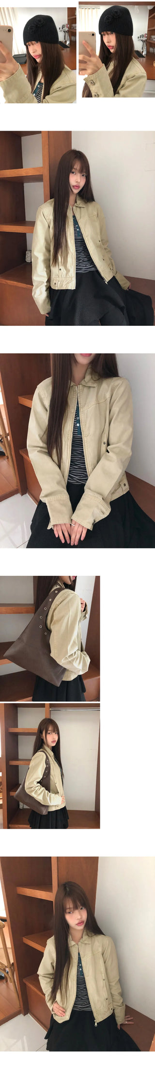 Bader eyelet Split collar Faded cotton jacket