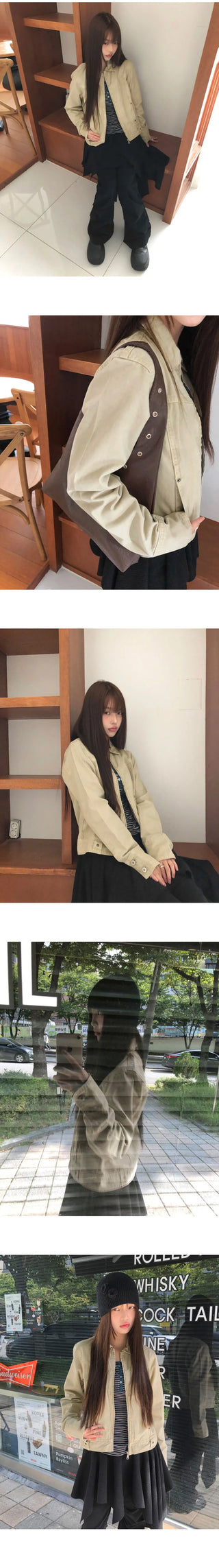 Bader eyelet Split collar Faded cotton jacket