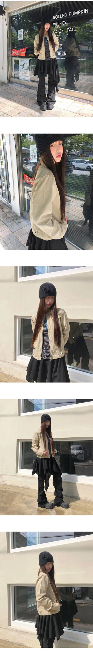 Bader eyelet Split collar Faded cotton jacket