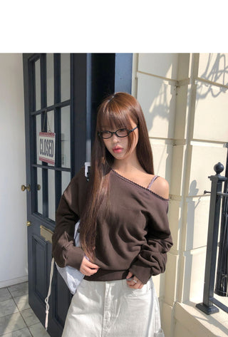 City Race One-Off Shoulder Long Sleeve Sweatshirt
