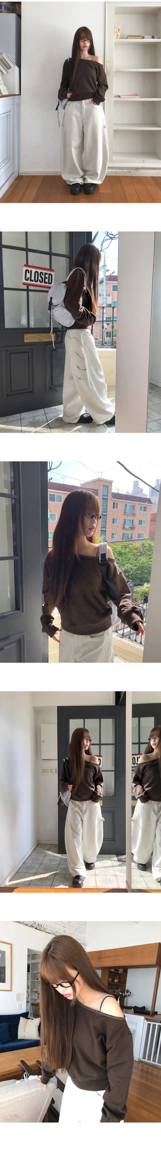City Race One-Off Shoulder Long Sleeve Sweatshirt