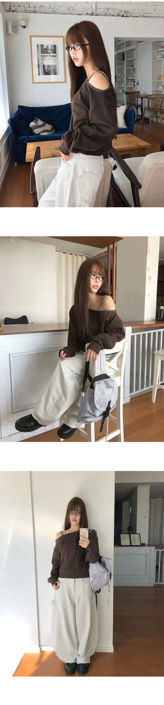 City Race One-Off Shoulder Long Sleeve Sweatshirt