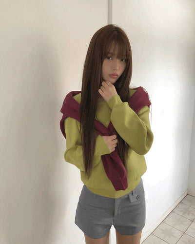 Abil Basic Round Neck Long Sleeve Knitwear