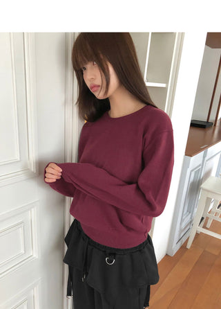 Abil Basic Round Neck Long Sleeve Knitwear