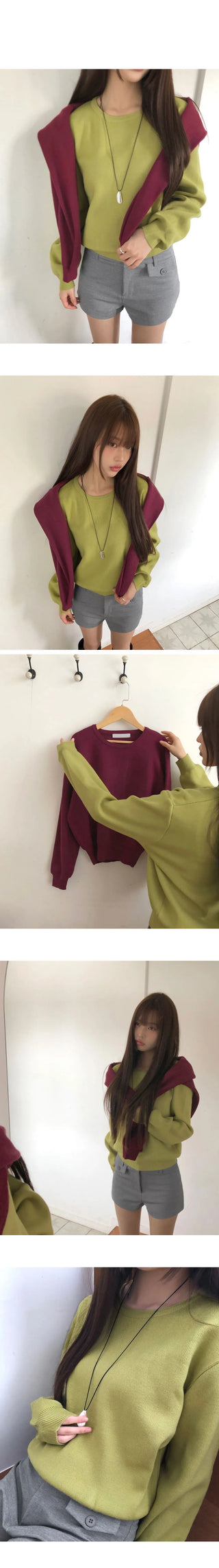 Abil Basic Round Neck Long Sleeve Knitwear