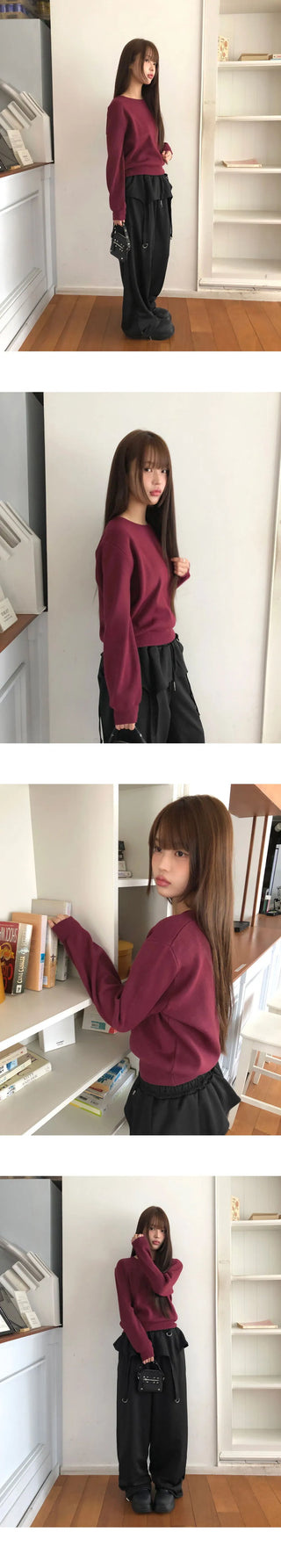Abil Basic Round Neck Long Sleeve Knitwear