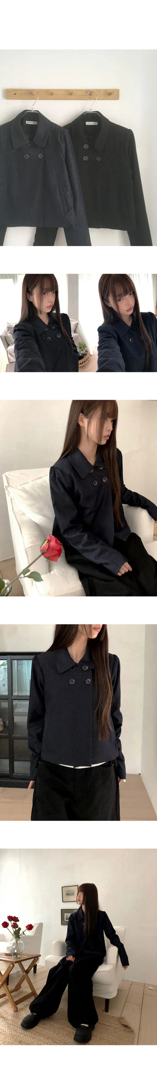 Durie Collar Pocket Two-Button Double Jacket