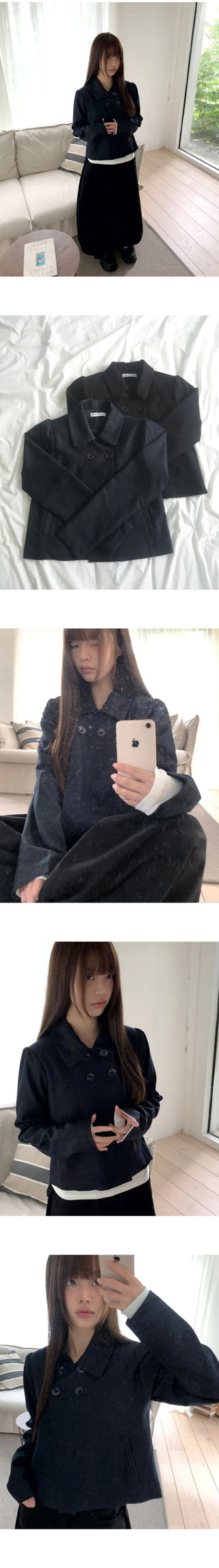 Durie Collar Pocket Two-Button Double Jacket