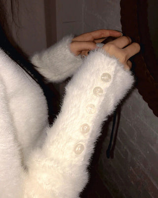 Rodan Angora Round Neck Fur Cardigan
