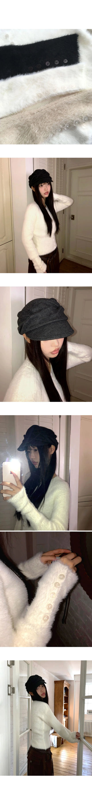 Rodan Angora Round Neck Fur Cardigan