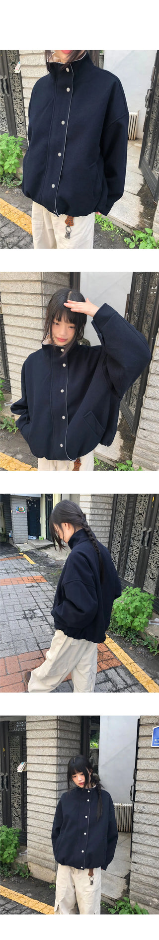 Drew Golden Color Block Button String Overfit Long Sleeve Jacket