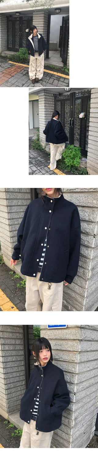 Drew Golden Color Block Button String Overfit Long Sleeve Jacket