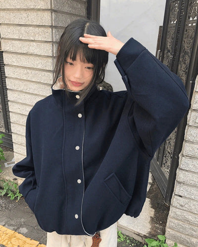 Drew Golden Color Block Button String Overfit Long Sleeve Jacket