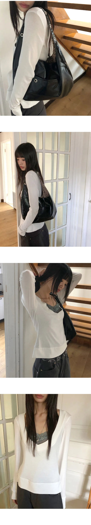 Ridan Lace Slim Fit Layered Long Sleeve T-Shirt