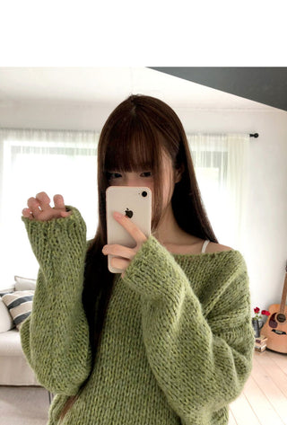 Ritz Boat Neck Loose-fit Long Sleeve Long Knitwear