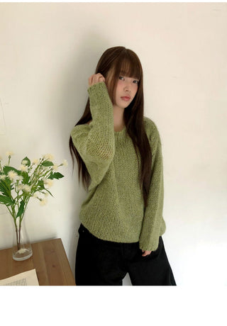 Ritz Boat Neck Loose-fit Long Sleeve Long Knitwear