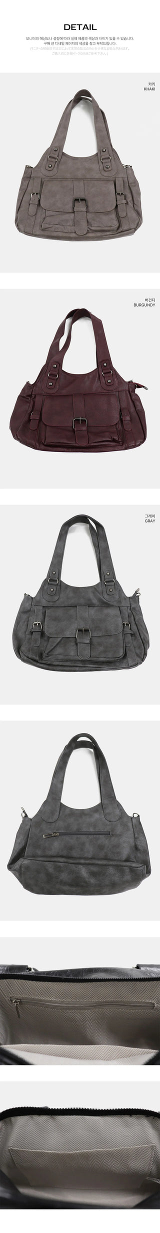 Shishu Pocket Buckle Leather Shoulder Crossbody Bag