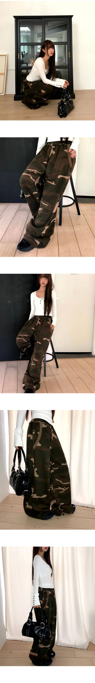 Zerb Camo Banding Pocket Wide-Fit Training Long Pants