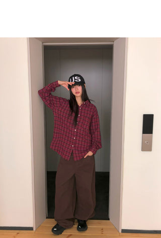 Le Jie Pocket Balloon Fit Cotton Long Pants